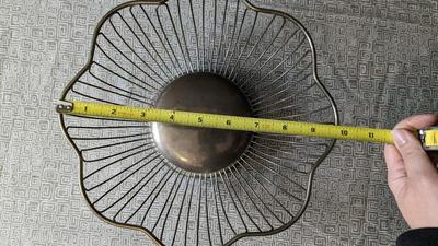 Vintage Silver Plate Flower and Round Shaped Wire Bread-Fruit-DisplayBasket