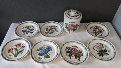 Portmeirion Botanic Garden Plates and Jar w/ Lid