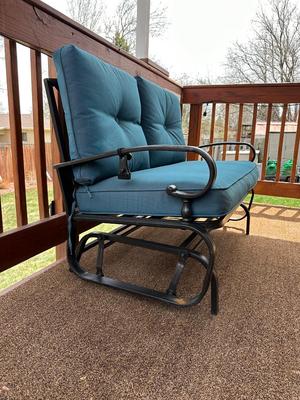 PATIO GLIDER WITH CUSHIONS