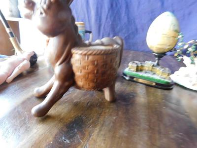 COOL VINTAGE DONKEY PLANTER WITH ITEMS FROM AROUND THE WORLD & MORE