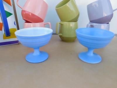 NIB COFFEE PRESS, VINTAGE COFFEE CUPS, ICE CREAM COMMODES, ITALIAN DISH