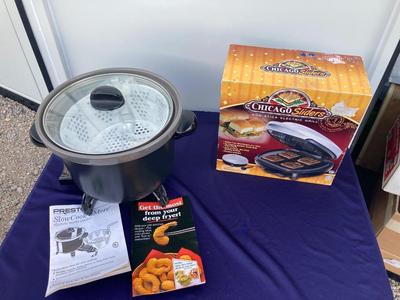 NIB CHICAGO SLIDER ELECTRIC GRILL AND PRESTO MULTI-FUNCTION COOKER