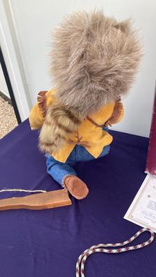LITTLE DAVEY CROCKET WITH CERTIFICATE OF AUTHENTICITY AND VINTAGE DAVEY CROCKET BOLO