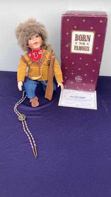 LITTLE DAVEY CROCKET WITH CERTIFICATE OF AUTHENTICITY AND VINTAGE DAVEY CROCKET BOLO