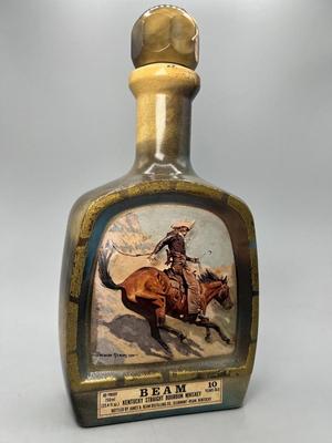 Vintage Jim Beam Frederick Remington The Cowboy Old Classic West Decanter Bourbon Whiskey Bottle