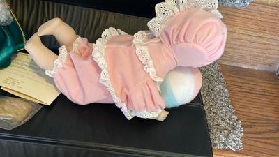 DANBURY MINT STORYBOOK RAPUNZEL DOLL AND PORCELAIN BABY JESSICA