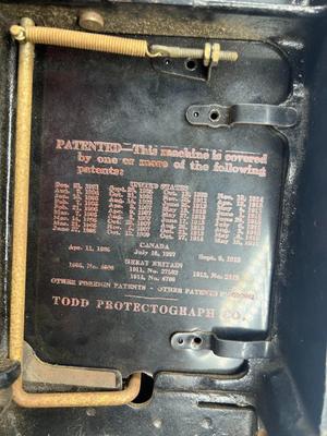 Antique Todd Protectograph Co. Manual Hand Crank Check Writing Machine