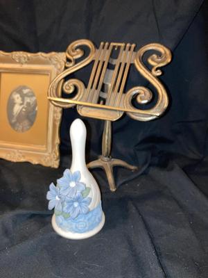 CHALK WARE WALL HANGING, VINTAGE PRINT,SALT AND PEPPER SHAKERS, BELL AND MORE!