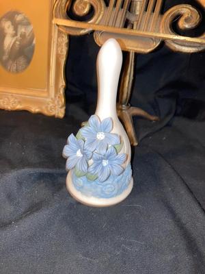 CHALK WARE WALL HANGING, VINTAGE PRINT,SALT AND PEPPER SHAKERS, BELL AND MORE!