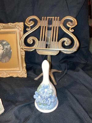 CHALK WARE WALL HANGING, VINTAGE PRINT,SALT AND PEPPER SHAKERS, BELL AND MORE!