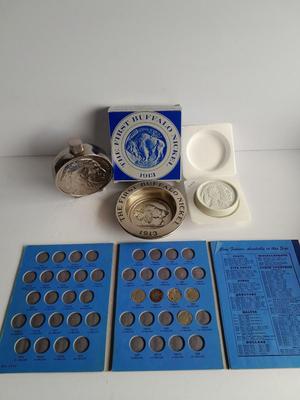 Buffalo Head Nickel Soap, Soap Dish, Bottle and COINS in case!