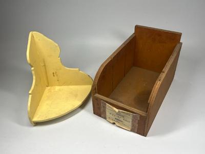 Vintage Wooden Corner Shelf & Envelope Outbox Tray Organizer