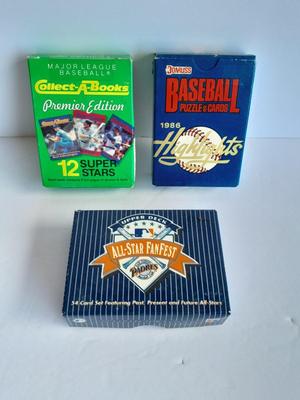 Baseball trading cards Collect-A-Books Premier edition, Baseball puzzle & cards and Upperdeck All-star Fanfest set
