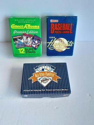 Baseball trading cards Collect-A-Books Premier edition, Baseball puzzle & cards and Upperdeck All-star Fanfest set