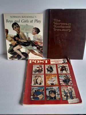 Norman Rockwell Books and POST Magazine with Norman Rockwell