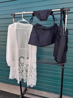 Women's black bikini with two bottoms Victoria secrets, and a NWT Siren lily cover