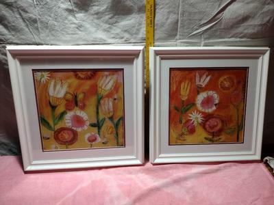 2 COLORFUL FRAMED PICTURES