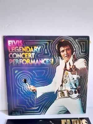 Two Elvis Presley "Legendary Concert Performances" and "Our Memories of Elvis" vinyl LP 12" Records