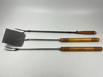 Long Handled BBQ Grilling Tool Set Spatula & Meat Forks