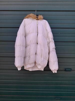 White down BLUEZ Women's coat 4XL with fur trimmed hood