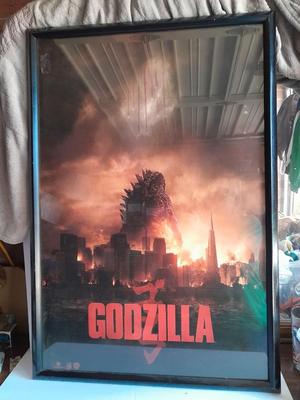 Vintage framed Warner Brother's Legendary Godzilla Poster