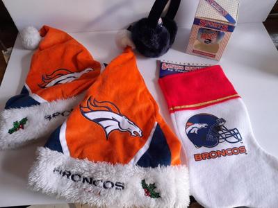 Bronco's Christmas hats, Sticking, ornament and new Ear Muffs