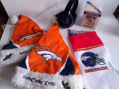 Bronco's Christmas hats, Sticking, ornament and new Ear Muffs