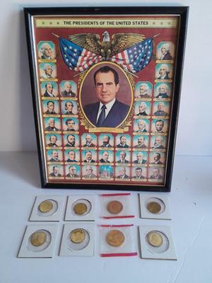All about the United States Presidents, Books, framed picture, and Presidential Coins!