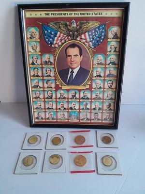 All about the United States Presidents, Books, framed picture, and Presidential Coins!