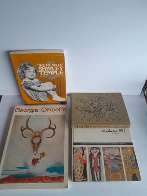 Artist Books, Films of Shirley Temple, Georgia O'Keeffe, Picaso, and elements of Art