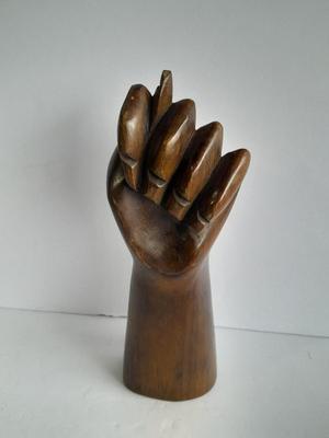 Vintage French left-hand solid hardwood wood sculpture