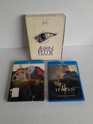DVD Aeon Flux three set dvd's and two Blue Ray Movies Dragon Ball and IP man