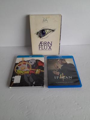 DVD Aeon Flux three set dvd's and two Blue Ray Movies Dragon Ball and IP man