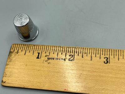 Silver Tone Metal Sewing Crafting Thimble Notion