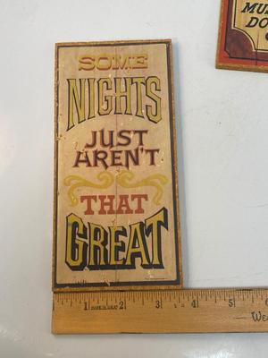 Vintage 1970s Novelty Bar Pool Hall Game Room Wall Signs Lot of 5