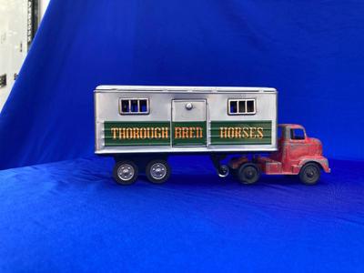 VINTAGE TOOTSIE TRUCK, TRAILER, AND OLD CAR