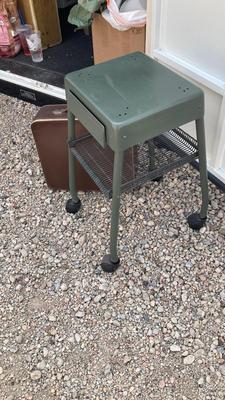 1960â€™s Montgomery Wards Signature 088 Type Writer and Vintage Dictaphone Table