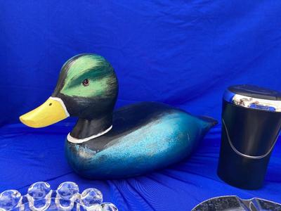 NEW AND OLD ASHTRAYS A HANDSOME MALARD DUCK & A ZIPPO