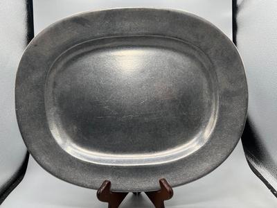 Vintage Wilton Pewter Metal Oblong Oval Serving Platter Plate