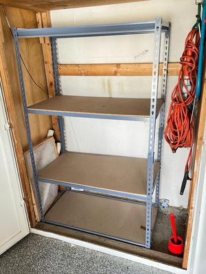 Metal Support Wooden Shelf Garage Storage Organizer
