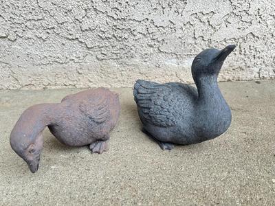 Pair of Plaster Pottery Mallard Ducks