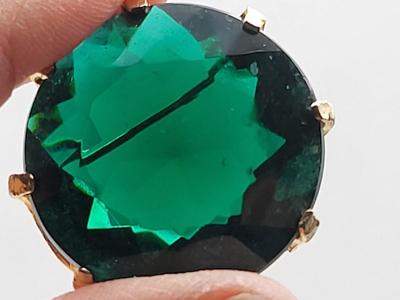 Large Teal Green Vintage Pin
