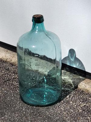 Gorgeous Blue Large Antique Bottle with Cork