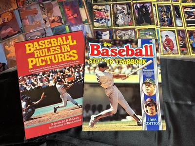 A VARIETY OF TRADING CARDS AND BASEBALL MAGAZINES