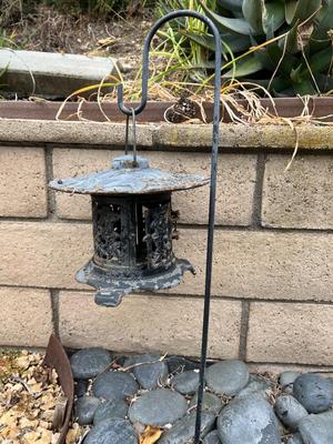 Cast Metal Lamp Pagoda Tealight Candle Holder Hanging Garden Home Decor