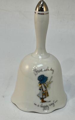 Vintage Holly Hobbie Porcelain Bell Start Each Day in a Happy Way