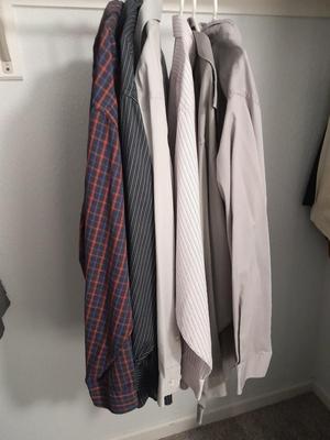 Men's long-sleeved shirts, pearl snap wrangler, and more XXL, 34-35