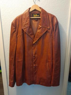Vintage ADLER 48L Brown Leather Jacket