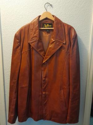 Vintage ADLER 48L Brown Leather Jacket