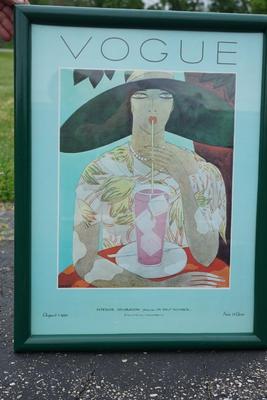 FRAMED REPRODUCTION PRINT OF A EARLY 20TH CENTURY VOGUE COVER